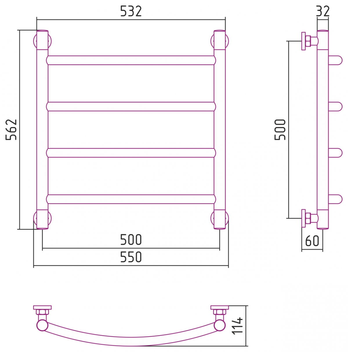 Водяной полотенцесушитель Сунержа Галант+ 500x500